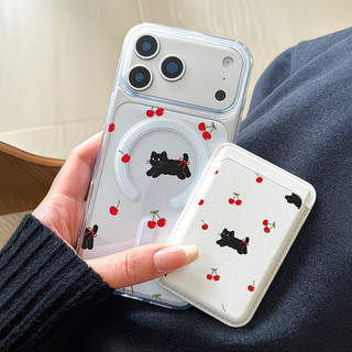 Ốp điện thoại họa tiết anh đào và mèo Thích hợp cho iPhone 16plus 11 12promax 13 14 15 pro max Ốp điện thoại 14promax 15pro 16 Pro max 17 promax 17air Vỏ