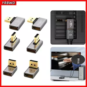 Bộ chuyển đổi cổng hiển thị YRBWD, Bộ chuyển đổi DP1.4 8K 60Hz DP Nam sang Nữ, Bộ mở rộng cáp DP góc 90 độ Hình chữ L Bộ chuyển đổi DP dọc Màn hình chơi game