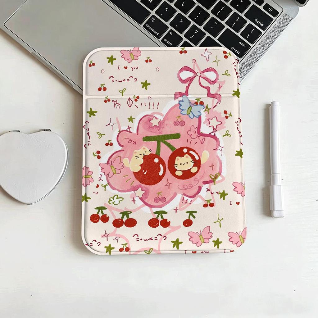 Gương gấp mini makeup nhỏ gọn họa tiết anh đào gấu hoa pastel gương xinh xắn bỏ túixách