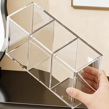 Ống đựng cọ trang điểm để bàn, kệ đựng mỹ phẩm, hộp đựng son môi, chì kẻ mày trong suốt, hộp đựng lược, khay đựng đồ