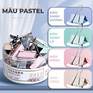 Kẹp tài liệu kẹp giấy kẹp bướm màu pastel nhỏ gọn đa năng văn phòng học sinh tiện ích giá tốt