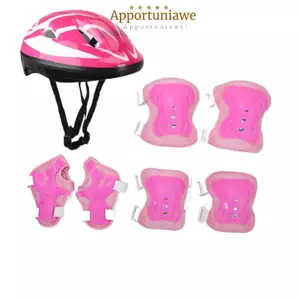 Miếng đệm khuỷu tay ván trượt IAPPORTUNIA, Mũ bảo hiểm đi xe đạp xốp 4-12 tuổi, Bảo vệ cổ tay có thể điều chỉnh cho trẻ em