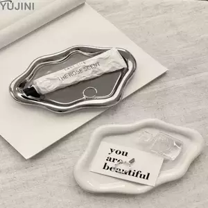 Đĩa lưu trữ YUJUNI, Khay đựng đồ trang sức bằng nhựa Mini, Ins Hình đám mây Trang sức Tấm trưng bày Đồng hồ / Chìa khóa lưu trữ