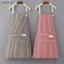 Tạp Dề Không Tay Treo Thoáng Khí Tạp Dề Ne Nhà Hàng Vải Lanh Cotton Đặc Biệt Vệ Sinh Nhà Bếp Tạp Dề Sọc Dọc [VN]