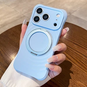 Xoay 360 Từ Giá Đỡ Bầu Trời Xanh Ripple Lỏng Silicon Ốp Lưng Điện Thoại iPhone 17 Pro Max 16 Pro Max Bốn Góc Chống Sốc Bảo Vệ Vỏ