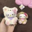 PS1 Sanrio Hello Kitty Plushie Vintage Curly Teddy Fluffy Sang Trọng Túi Búp Bê Charm SP1