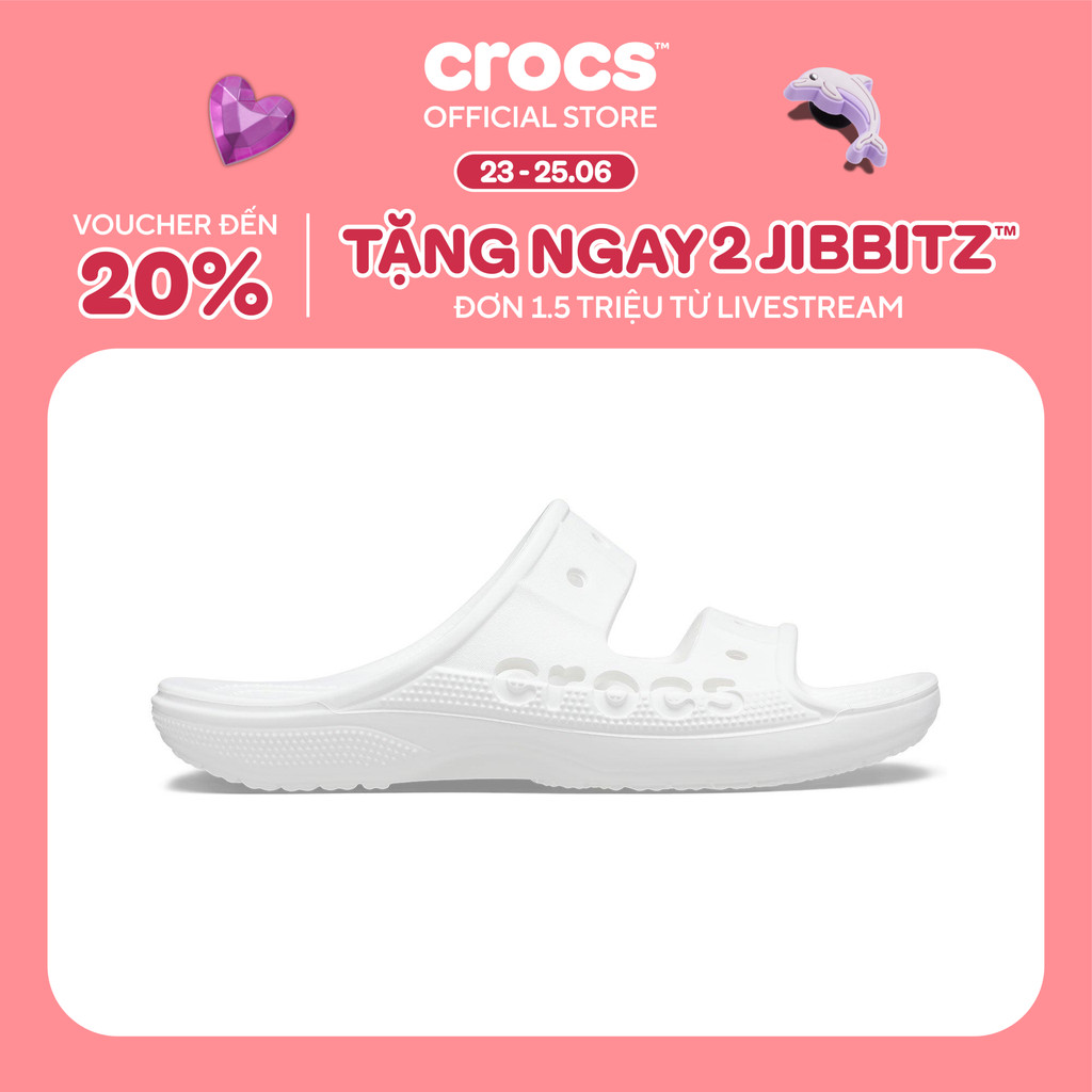 Dép Xăng Đan Unisex Crocs Baya - White - 207627-100