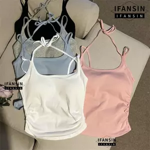 IFASIN Suspender Vest, Đồ lót Slim Tie Back Camisole Top, Ngọt ngào với cốc đệm Áo vest không tay Corset cho nữ