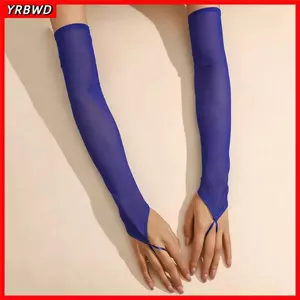 Găng tay nữ dài 50cm YRBWD, chống nắng co giãn, kiểu móc ngón tay, cosplay/cô dâu, thời trang retro