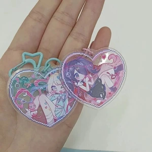 Anime Trò Chơi NEEDY GIRL OVERDOSE Mưa Ame KAnge Cosplay Móc Khóa Acrylic Trái Tim Móc Khóa Mặt Dây Chuyền Cặp Đôi Túi Phụ Kiện Chìa Khóa