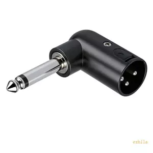 Exhila Quality 6 35Mm Đến 3Pin XLR Nam Adapter Kết Nối Thiết Kế Góc Phải Nhỏ Gọn