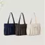 Túi Tote Mua Sắm ROLY, Túi Đeo Vai Canvas Dung Tích Lớn, Nơ Xếp Ly Thường Ngày Có Thể Gập Lại Màu Trơn Túi Xách Học Sinh