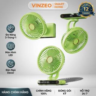 [VINZEO 2026] Quạt Đa Năng 3-Trong-1 F26 Pro - Treo Tường / Để Bàn / Treo Màn Hình - Màn Hình LED & Đèn Ngủ Decor - Pin Cực Trâu [Bảo Hành 1 Đổi 1 TRONG 12 THÁNG]