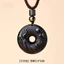 Mặt dây chuyền khóa an toàn cung hoàng đạo Obsidian tự nhiên
