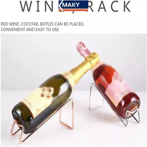 MAKY Rượu Ra Trưng Bày Chai Bia Đế Champagne Uống Kệ Inox Đơn Giản Hộ Gia Đình Thanh Quầy Trang Trí VN