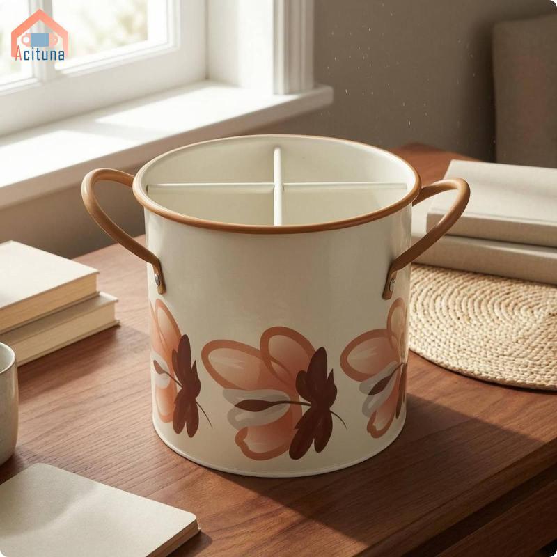 Cốc bốn ngăn đựng kim loại hình trụ Cốc đựng kem màu cho bàn làm việc, nhà vệ sinh, nhà bếp