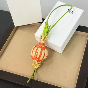 Cổ Điển Da Bò Raffia Hành Mặt Dây Chuyền ins Bán Chạy Hợp Thời Trang Nhẹ Sang Trọng Túi Phụ Kiện