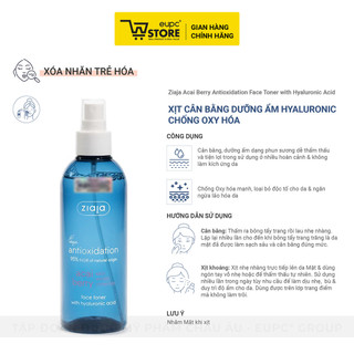 Nước Cân Bằng Dưỡng Ẩm Dạng Xịt Hyaluronic Giảm Oxy Hóa Ziaja Acai Berry 200ml Lành Tính Với Làn Da EUPC STORE