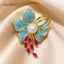 AqToCna Vintage Kim Cương Giả Ngọc Trai Thổ Cẩm Trang Sức Thanh Lịch Zircon Lấp Lánh Cho Đám Cưới Và Sự Kiện AqToCna