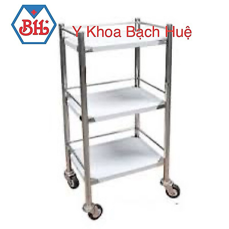 Xe đẩy dụng cụ 3 tầng inox 201