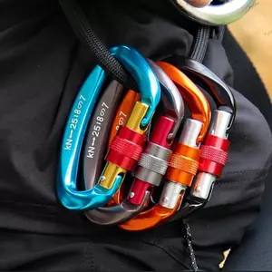 PYCOU Professional Carabiner Khóa chính an ninh bằng nhôm Ascend ngoài trời chất lượng cao