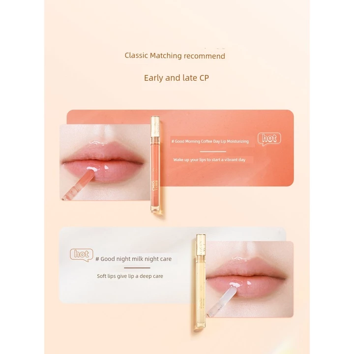 Zhiyouquan Son Dầu Dưỡng Ẩm Dưỡng Ẩm Dưỡng Ẩm Mặt nạ Môi Chăm Sóc Ban Đêm Xếp Chồng Môi Thủy Tinh Trong Suốt Son Bóng Nam Nữ