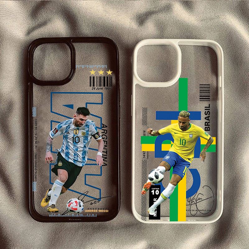 Ốp Điện Thoại Ngôi Sao Bóng Đá Jersey Cho iPhone 15 16 17 Pro Max 14 13 12 11 Pro 16e 7 8 Plus SE2 XS Max X XR Vỏ Chống Sốc Trong Suốt