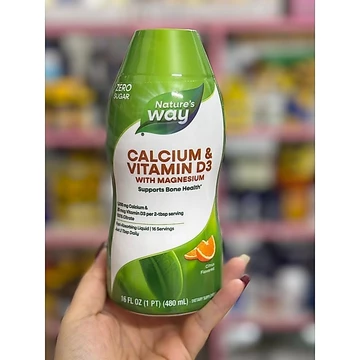 Nước Uống Bổ Sung Canxi Và Vitamin D3 Nature’s Way Calcium + Vitamin D3 Liquid 480ml