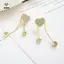 Xu hướng mới Bông tai Dangle dài lấp lánh dành cho nữ Bông tai mặt dây chuyền hình trái tim pha lê thanh lịch Quà tặng trang sức đám cưới [Mina]