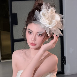 1 Chiếc Pháp Cao Cấp retro Lưới Hoa Lớn Cô Dâu Mũ Trùm Đầu