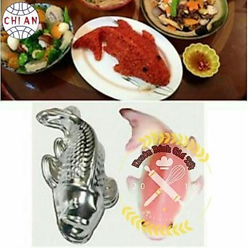 Khuôn cá chép nhôm – đóng xôi, thạch, bánh Trung Thu, nhiều cỡ, hoạ tiết sắc nét