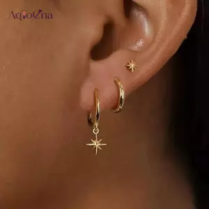 AqToCna 3 Chiếc Thời Trang Ngôi Sao Thả Tai Bộ Dành Cho Nữ Thanh Lịch Sang Trọng Pha Lê Bông Tai Trang Sức Quà Tặng AqToCna