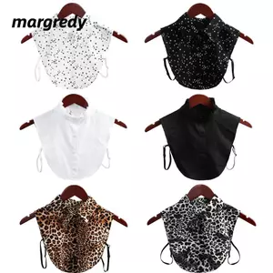MARGREDY Áo Sơ Mi Giả Cổ Ren Đen / Trắng Vintage Thời Trang Cổ Điển Nữ Nam Có Thể Tháo Rời Áo Cổ Giả