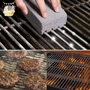 BBQ Nướng Làm Sạch Bri Blo Thịt Nướng Đá Làm Sạch Ras Vết Bẩn Mỡ Dụng Cụ BBQ Làm Sạch Vết Dầu ELWW