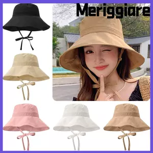 Mũ ngư dân buộc dây MERIGGIARE, Mũ sấy nhanh thoáng khí màu trơn, Mũ chống nắng dây bẻ cong thông thường có thể điều chỉnh ánh sáng Unisex