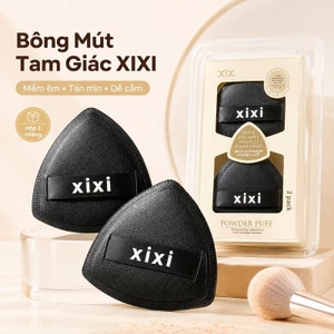 XIXI Bông Mút Tam Giác Đen Hộp 2 Miếng, Mềm Mịn Dễ Tán Nền GJ68
