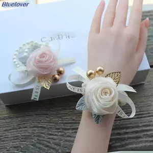 Bluelover Tinh Tế Đẹp Phù Dâu Vòng Tay Lãng Mạn Hoa Hồng Dây Đeo Tay Nhỏ Tươi Ruy Băng Vòng Tay Trang Sức Thời Trang Phụ Kiện Quà Tặng Mới