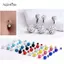 AqToCna 1 Quả Bóng Pha Lê Bụng Nút Nhẫn Thép Không Gỉ Zircon Rốn Xuyên Bụng Xuyên Dễ Thương Rốn Thanh AqToCna