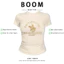 BOOM Áo Baby Tee Nữ Cotton Ôm Body-Áo Thun Ngắn Tay Y2K In Hình PhongCách Mùa Hè, Cổ Tròn Hàng Đầucách hàn quốc phong623