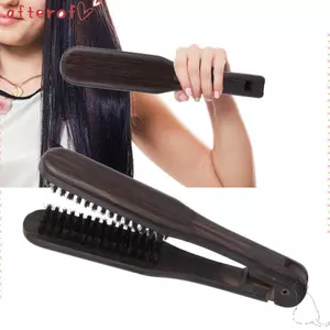 Lược duỗi tóc đôi AFTEROF, Dụng cụ duỗi tóc chống tĩnh điện bằng gỗ đa năng mềm mại, Tay cầm bằng gỗ Thiết kế tiện dụng chuyên nghiệp Lược làm tóc chuyên nghiệp