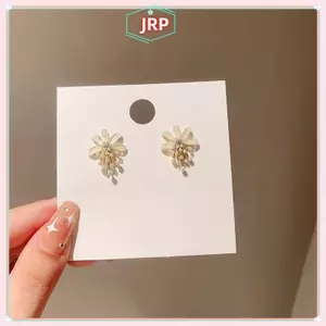 JRP Thời Trang Hoa Ngọc Trai sel Thả Bông Tai Nữ Trang Sức Cưới Phụ Kiện Tiệc JRP
