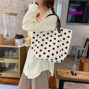 Túi xô SAMO, Túi xách thông thường dung tích lớn, Túi Tote đa năng thời trang Wave Point Polka Dot Sử dụng hàng ngày
