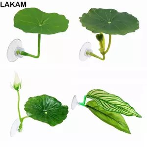 Lá nghỉ ngơi cá LAKAM Betta, Cốc hút nhựa Cây trang trí mọc cá, Nghỉ ngơi / ẩn náu / Vuốt lá sen mô phỏng / Lá nhân tạo Betta Fish Play Relax Hide Leaf