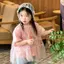 Bé gái (90-150) Mùa hè Phong cách mới Hoạt hình Thời trang Khâu gạc Niche Áo thun ngắn tay