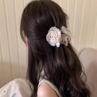 Móng vuốt tóc MIKYCO lưới hoa hồng, kẹp nửa mặt thanh lịch
