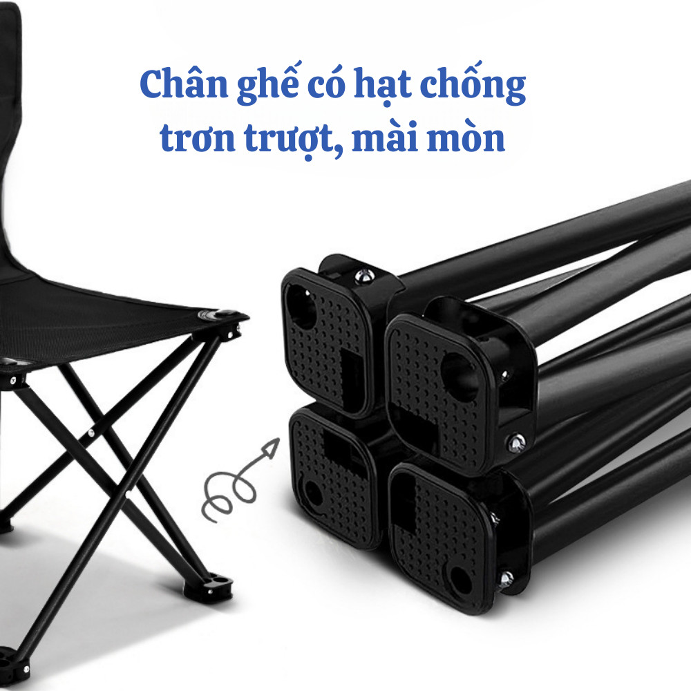 Ghế Gấp Gọn Du Lịch 2 Lớp Dày Dặn, Ghế Câu Cá, Ghế Camping Gấp Gọn Kèm Túi