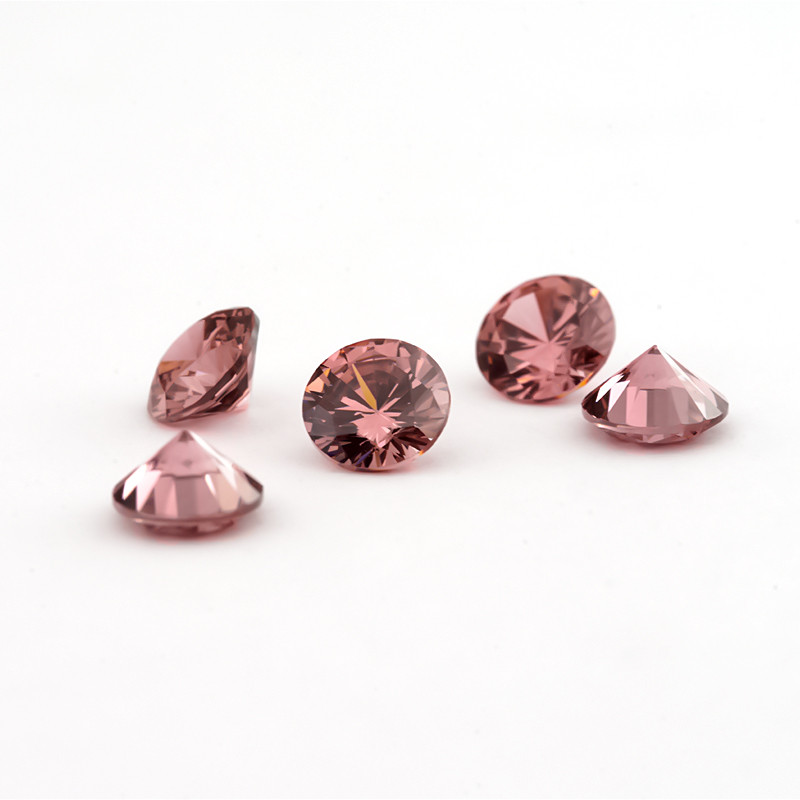 Đá CZ màu Rhodolite cắt tròn 15 hoặc 30 viên từ 3.25mm đến 10mm, phù hợp DIY trang sức