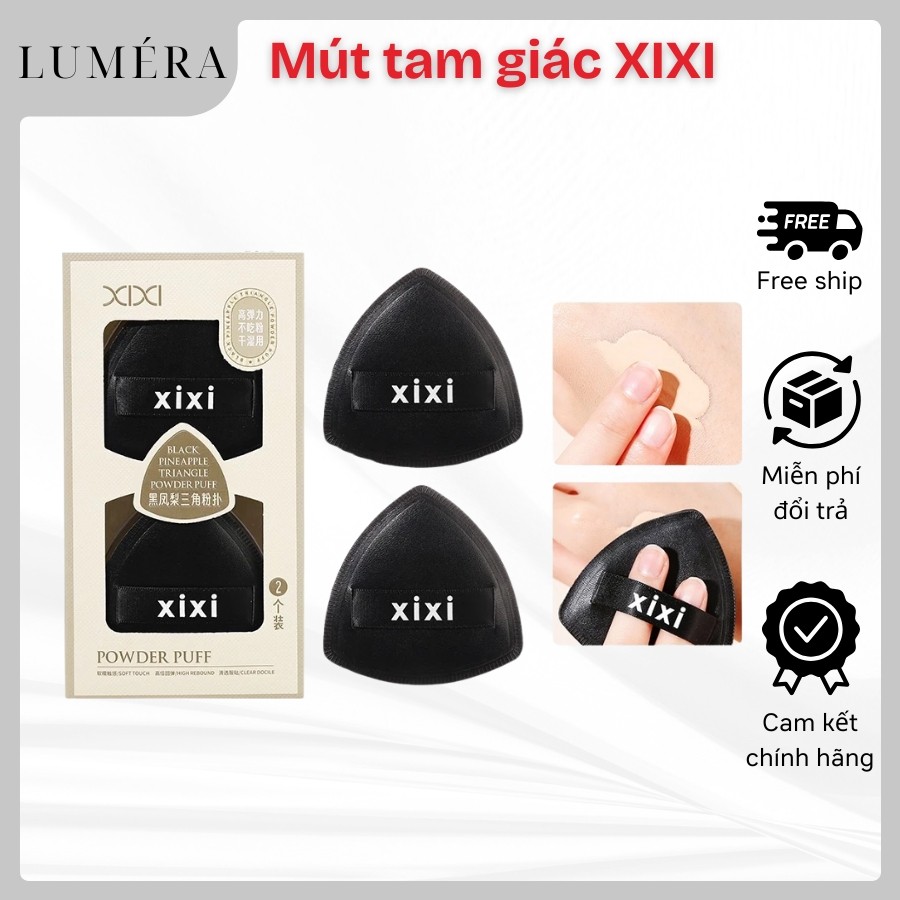 Mút Trang Điểm Tam Giác XIXI GJ68 Màu Đen Sử Dụng Ướt Và Khô Dạng Lỏng Siêu Mềm Đặc Biệt