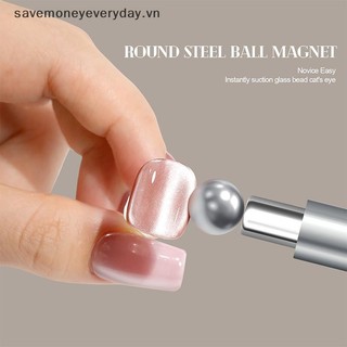 [savemoneyeveryday] Móng tay nghệ thuật từ tính Tay cầm bằng nhôm hình trụ Gel UV Dụng cụ nam châm Dụng cụ thiết kế móng tay hai đầu [vn]