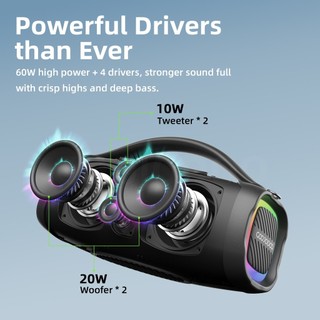 【Tặng 1 micro】Loa bluetooth GOOJODOQ Không Dây Công Suất Khủng Âm Hay,Bass Căng ,hiệu ứng ánh sáng RGB- Nghe Cực Đã